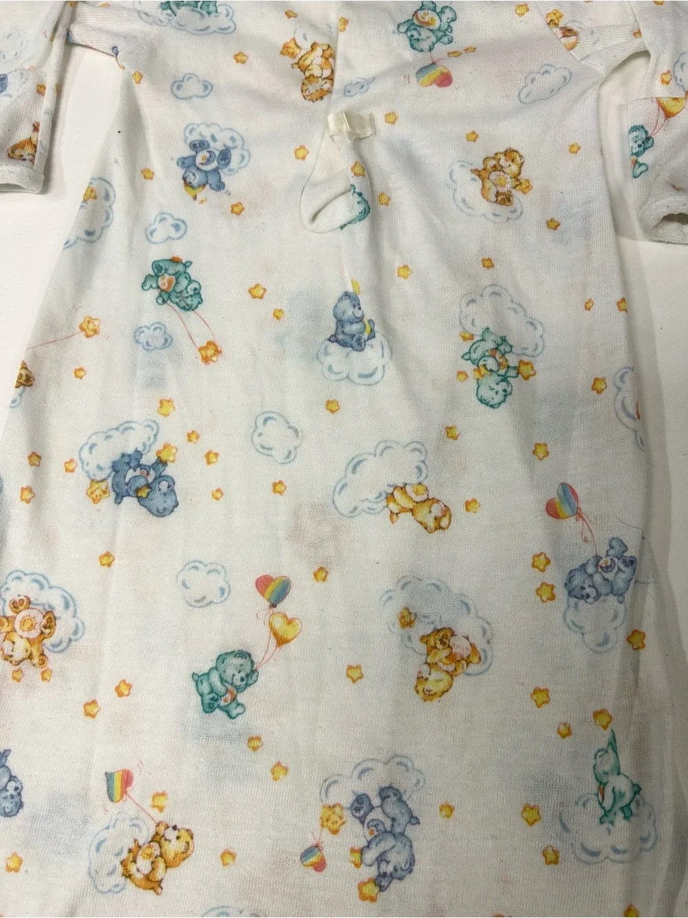 Care Bear - Vintage 1983 Infant Layette Gown - White Care Bear Print